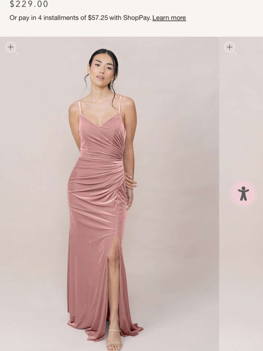 Revelry blush velvet Rory dress